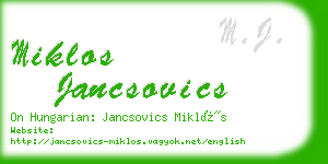 miklos jancsovics business card